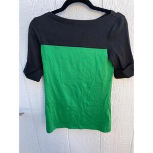 Womens Lauren Ralph Lauren Black and Green  Blouse Shirt sz M NWT